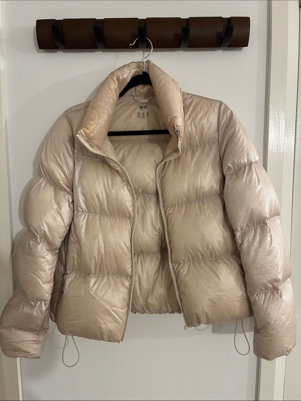 Uniqlo Shiny Light Beige Quilted Puffer Jacket